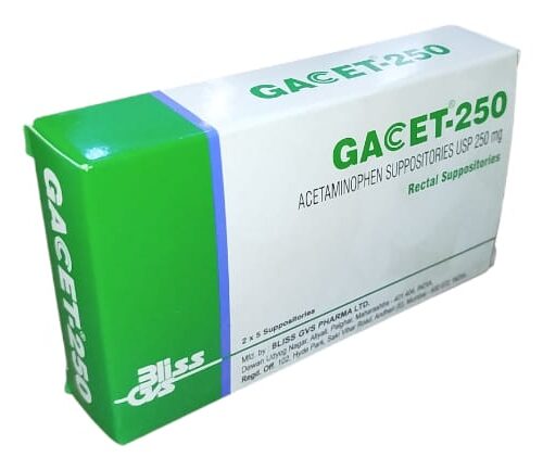 GACET 250MG. SUPP 10'S